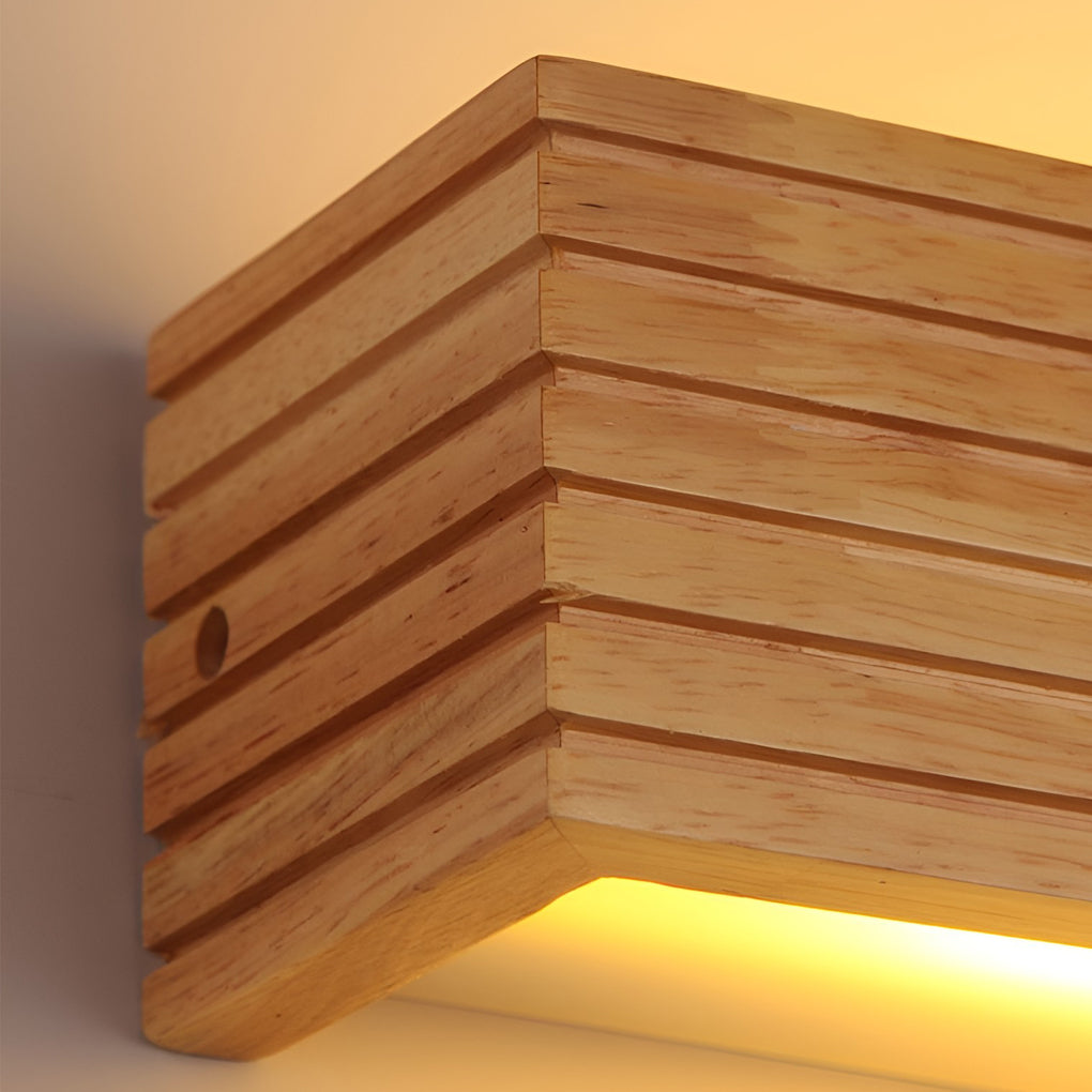 GlowWood - Rechthoekige waterdichte LED-wandlamp Noordse Spiegelverlichting