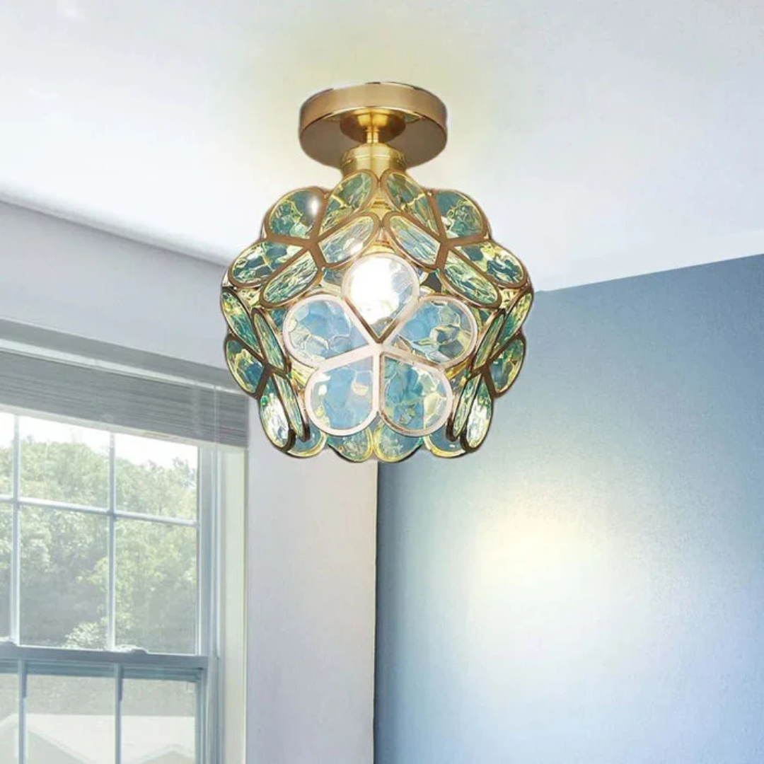 Zyvia - Luxe Glazen Bloemen Plafondlamp