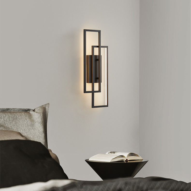 Rechthoekige Geometrische LED Wandlamp - Drie lichtkleuren in één lamp