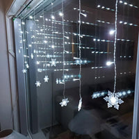 Skanto | LED-Gordijn Lichtketting met Sneeuwvlokken | Binnen & Buiten