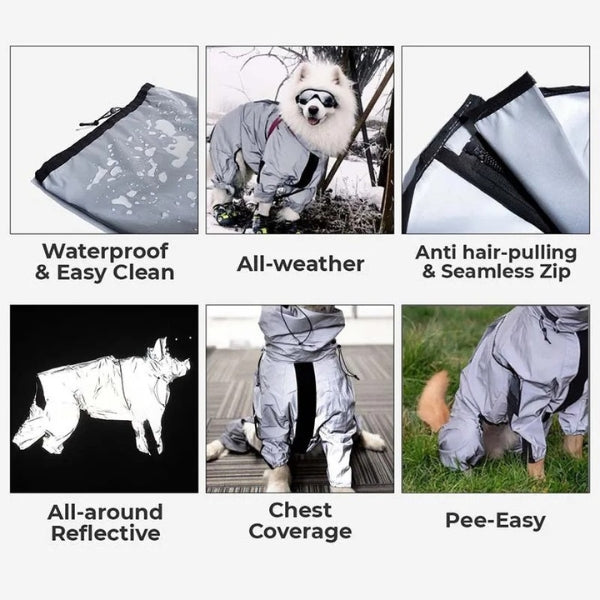 Honden Regenjas met Benen - Waterdichte Hondenjas voor Kleine en Grote Rassen | UK Cozy Winterkleding