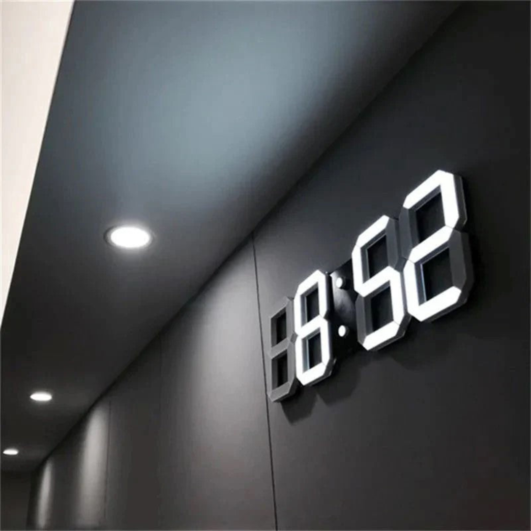 Futuristische LED Wandklok – Minimalistisch Ontwerp met Slimme Tijdweergave