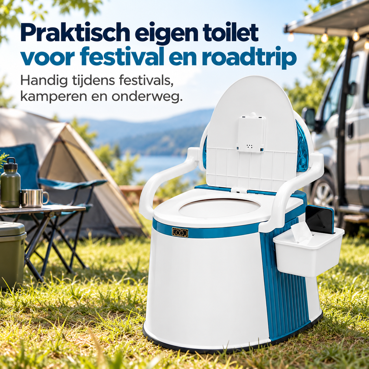 Draagbaar Festivaltoilet voor Festivals, Roadtrips & Lange Reizen