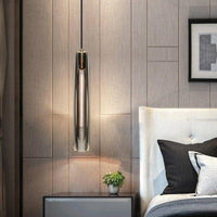 Juni Messing Designer Glazen Hanglamp Rookkleurig