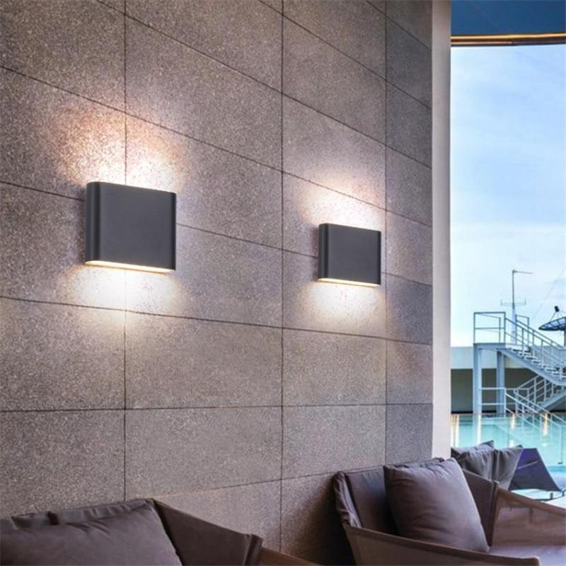 Bastro Moderne Rechthoekige Waterdichte Buitenwandlamp, Zwart/Wit