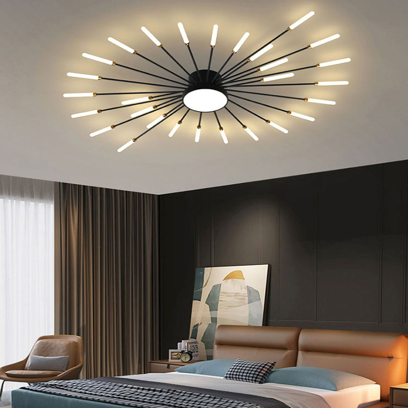 Wesley Plafondlamp Vuurwerk Lineair Modern Zwart/Goud