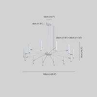 Arisha Moderne Geblazen Lineaire Metaal Meerdere Hoofd Chandeliers