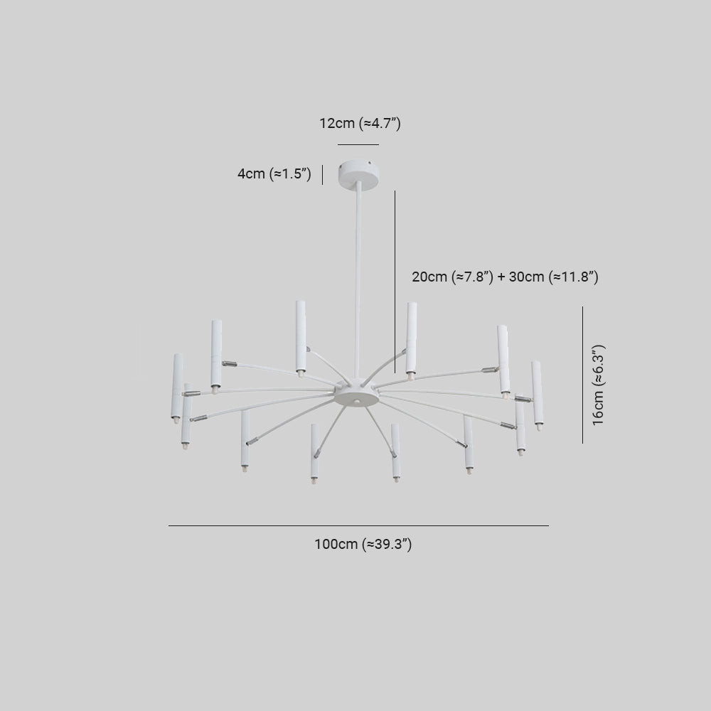 Arisha Moderne Geblazen Lineaire Metaal Meerdere Hoofd Chandeliers