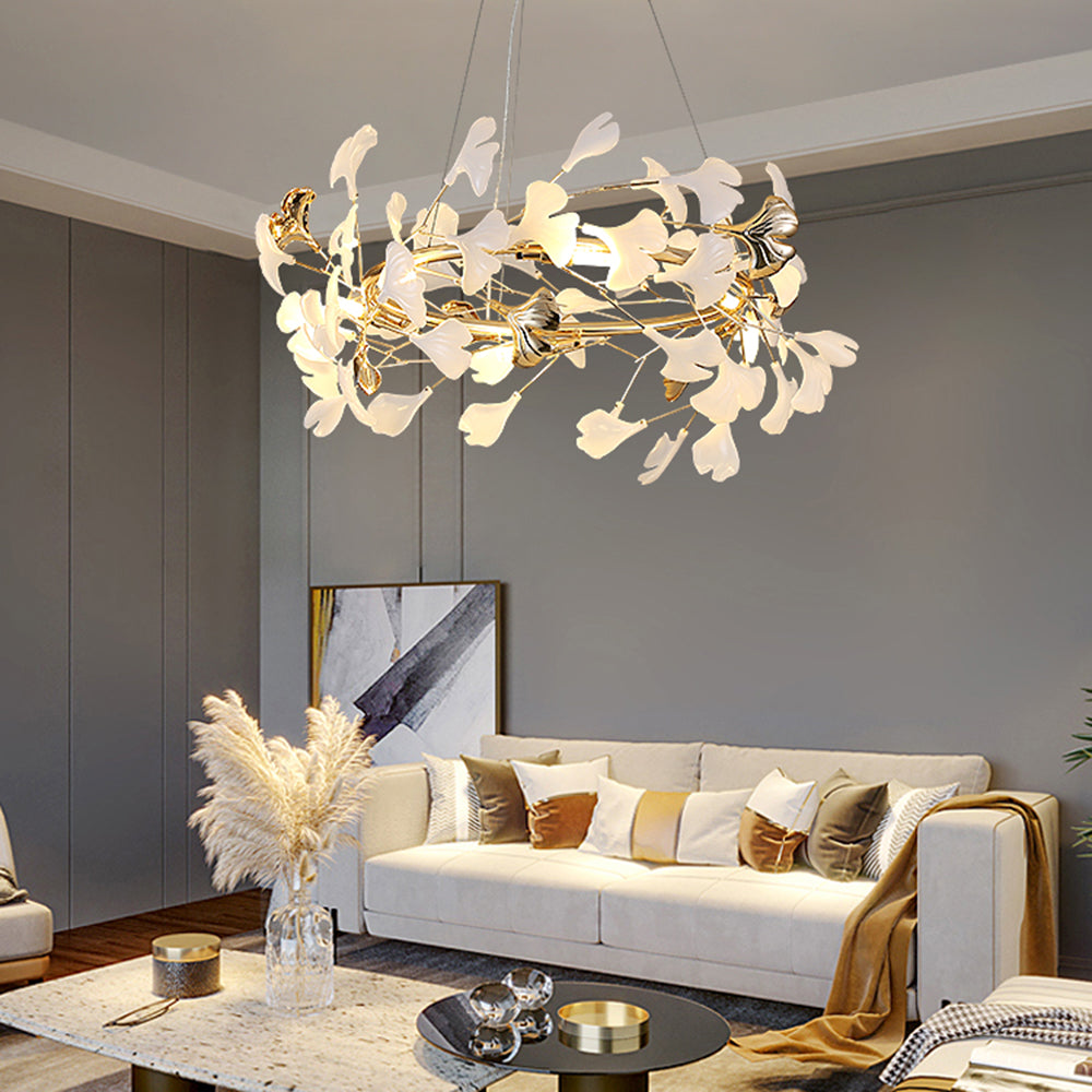 Jarn Hanglamp Blad/Multi Modern Metaal/Porselein Goud/Wit Woonkamer
