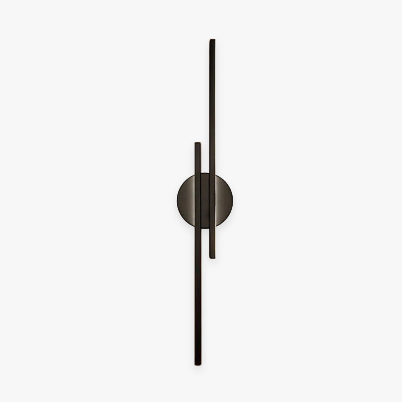 Arisha Moderne LED Wandleuchte, Twin Linear, Zwart/Wit, Metaal, Slaapkamer