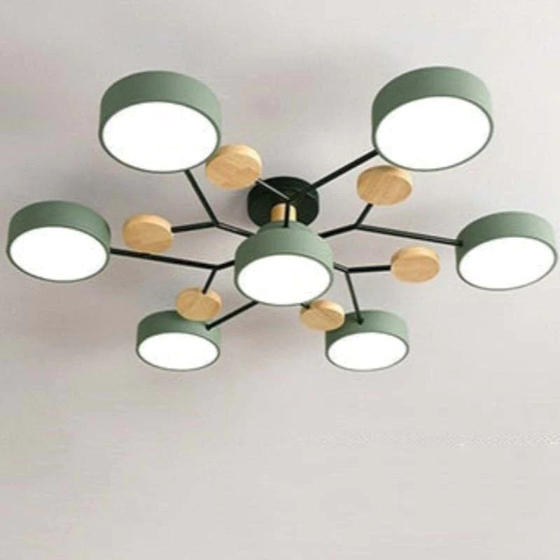 Muto Plafondlamp Hout Modern Rond LED Wit Slaap-/Woonkamer