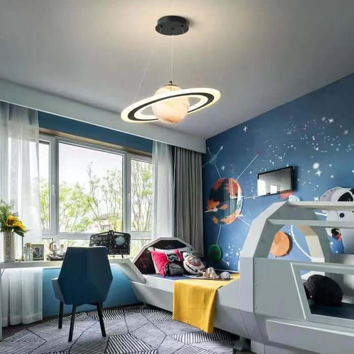 Kinder LED Hanglamp in Planeetstijl – Magische Sfeer