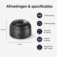 AutoVision | Draadloze 720P Camera – Origineel Gadgetcadeau voor Vader