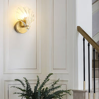 Art Brass Glass Schelp Wandlamp