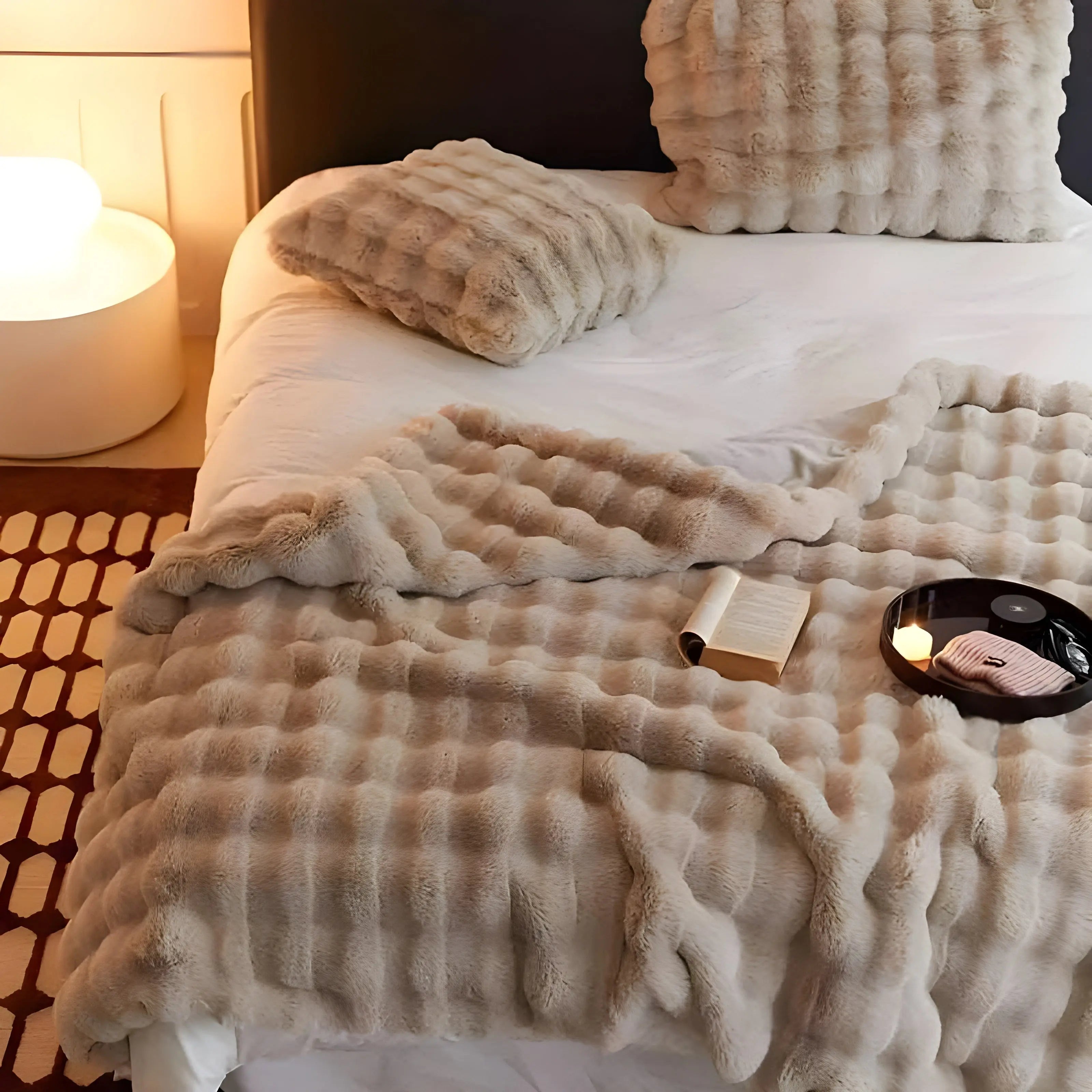 Pluche Winterdeken | Zachte deken van imitatiebont voor ultiem wintercomfort.
