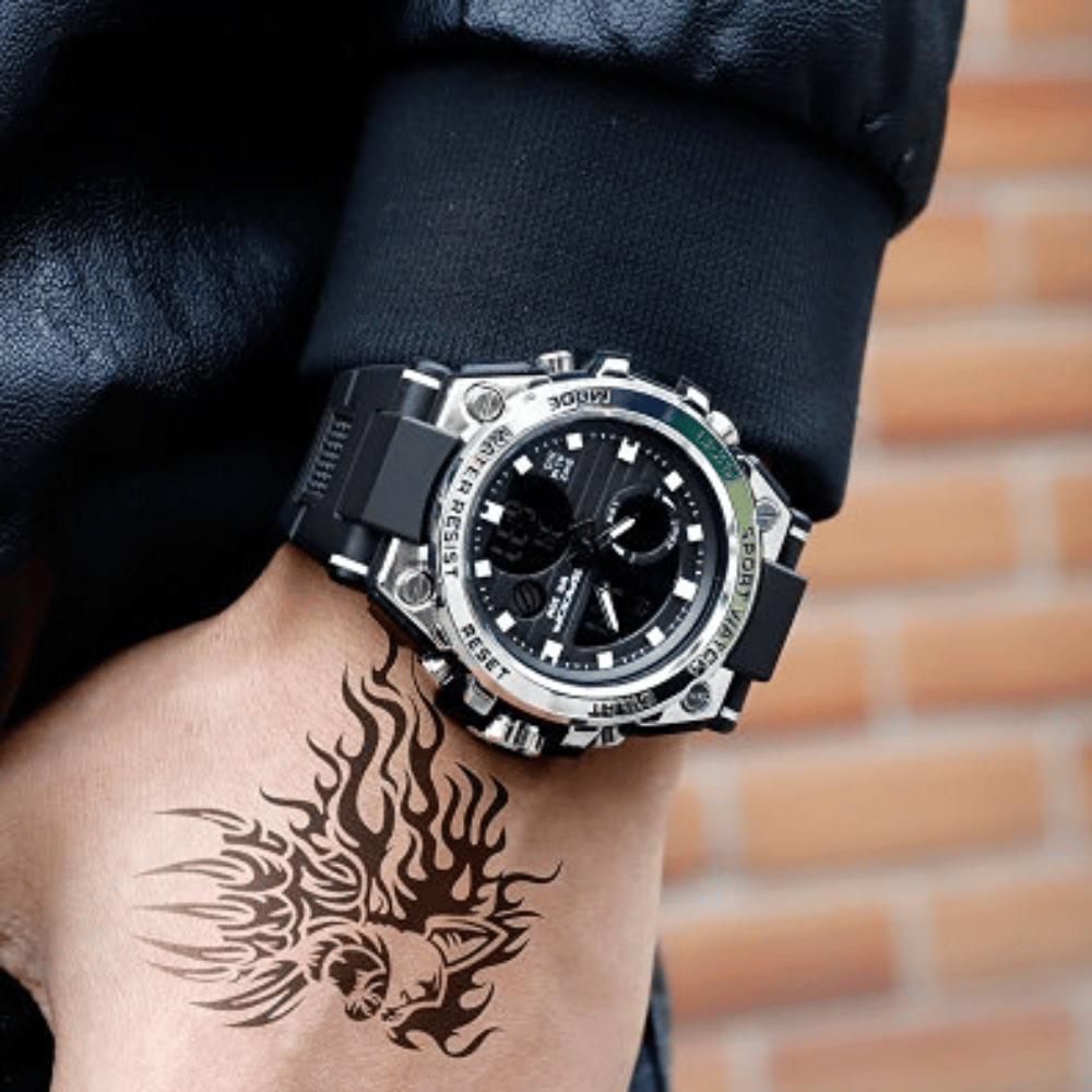 Sportieve Dual-Display Mode Multifunctionele waterdichte verlichte herenarmbandhorloge