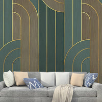 Vlekbestendige Muurbehang Geometrieën en Strepen Persoonlijke Maat Hedendaagse Wanddecoratie voor Accentmuur