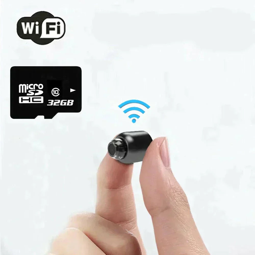 Brehn | Ultrakleine WiFi-IP-camera | 1080p Full-HD | 120° Groothoeklens | Infrarood Nachtzicht & Bewegingssensor | 2-Wege Audio | Wereldwijde Toegang op Afstand