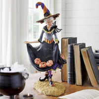 Halloween-Figurine | Handgemaakte Hexendecoratie | Hars
