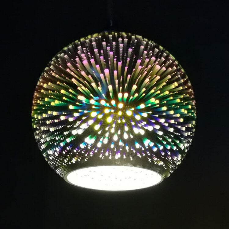 Moderne creatieve 3D kleurrijke vuurwerk glas 1-lamp koepel hanglamp