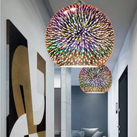 Moderne creatieve 3D kleurrijke vuurwerk glas 1-lamp koepel hanglamp