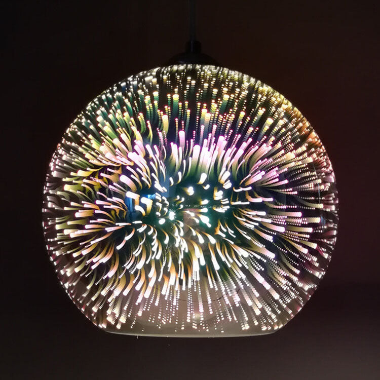 Moderne creatieve 3D kleurrijke vuurwerk glas 1-lamp koepel hanglamp