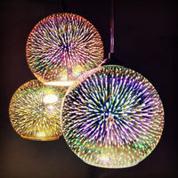 Moderne creatieve 3D kleurrijke vuurwerk glas 1-lamp koepel hanglamp