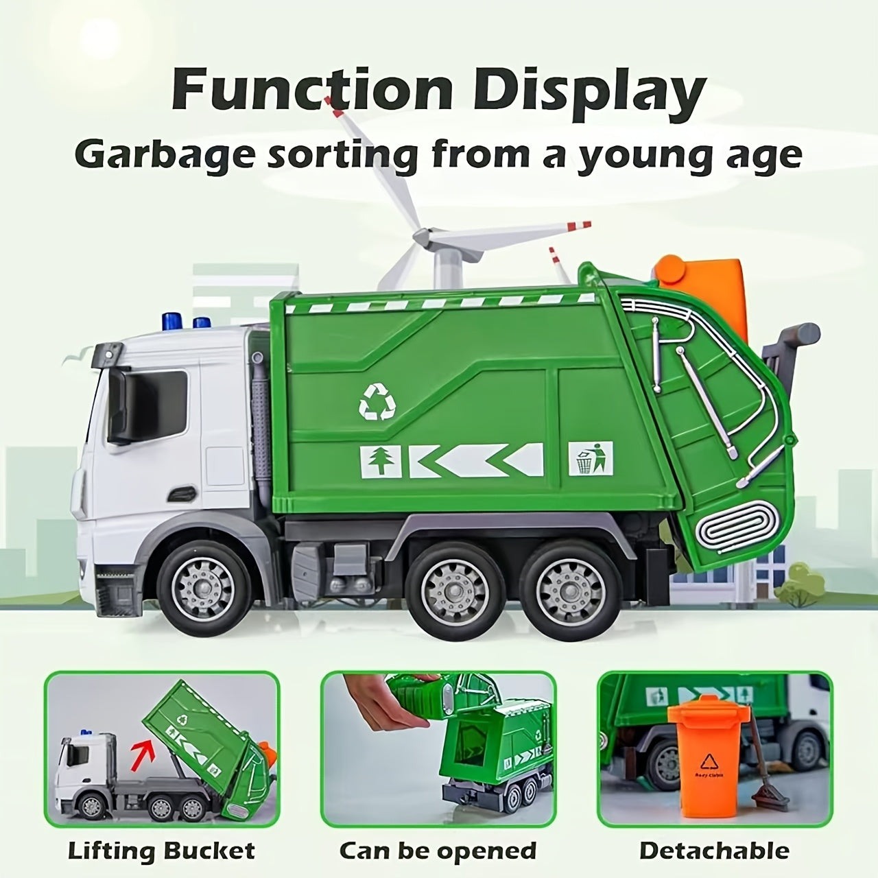 EcoTruck RC Vuilniswagen - Realistische Speelgoedwagen met Lichten en Geluiden