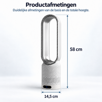 AirPure – Ultrageluidloze torenventilator zonder bladen (< 32 dB)