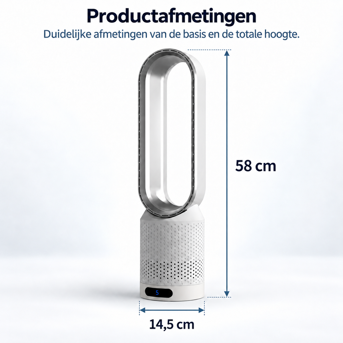 AirPure – Ultrageluidloze torenventilator zonder bladen (< 32 dB)
