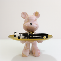 Graffiti Beer Ornament Met Gouden Dienblad Tafelfiguur