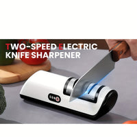 Skanto | Elektrische messen slijper – Multifunctionele huishoudelijke messen slijper, volledig automatisch met USB-opladen en 2 snelheidsinstellingen voor gebruik in de keuken