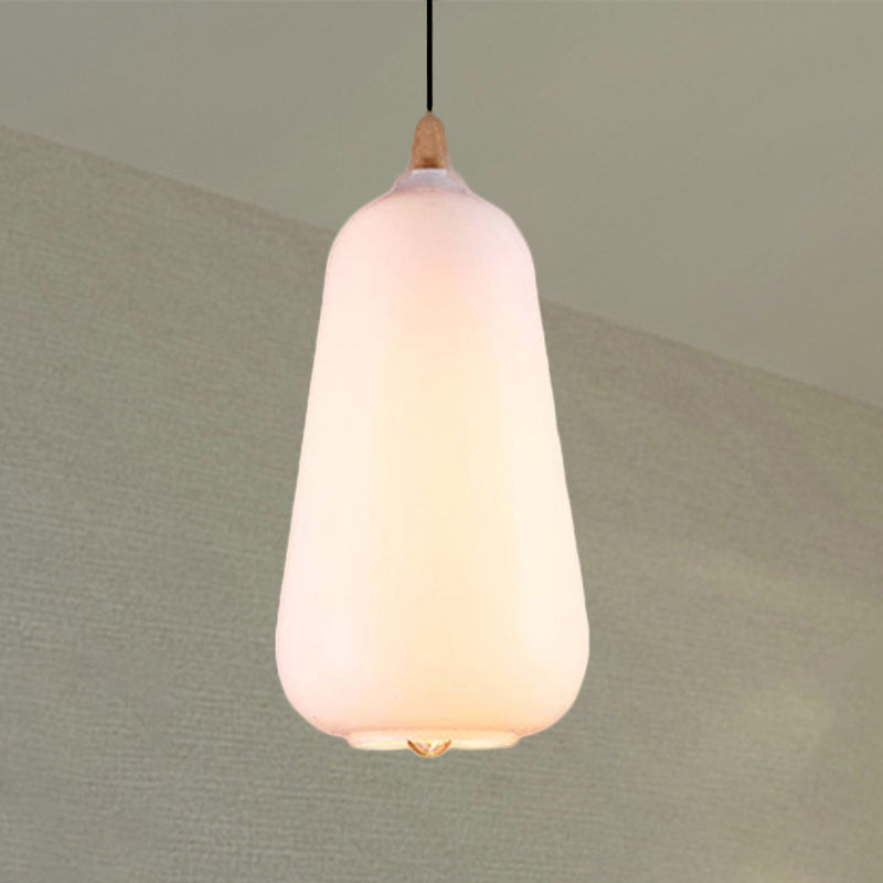 Globale/Pompoen/Ellips Pendant Light Hedendaagse Rook/Amber/Wit Glas 1 Licht Eetkamer Hanglamp