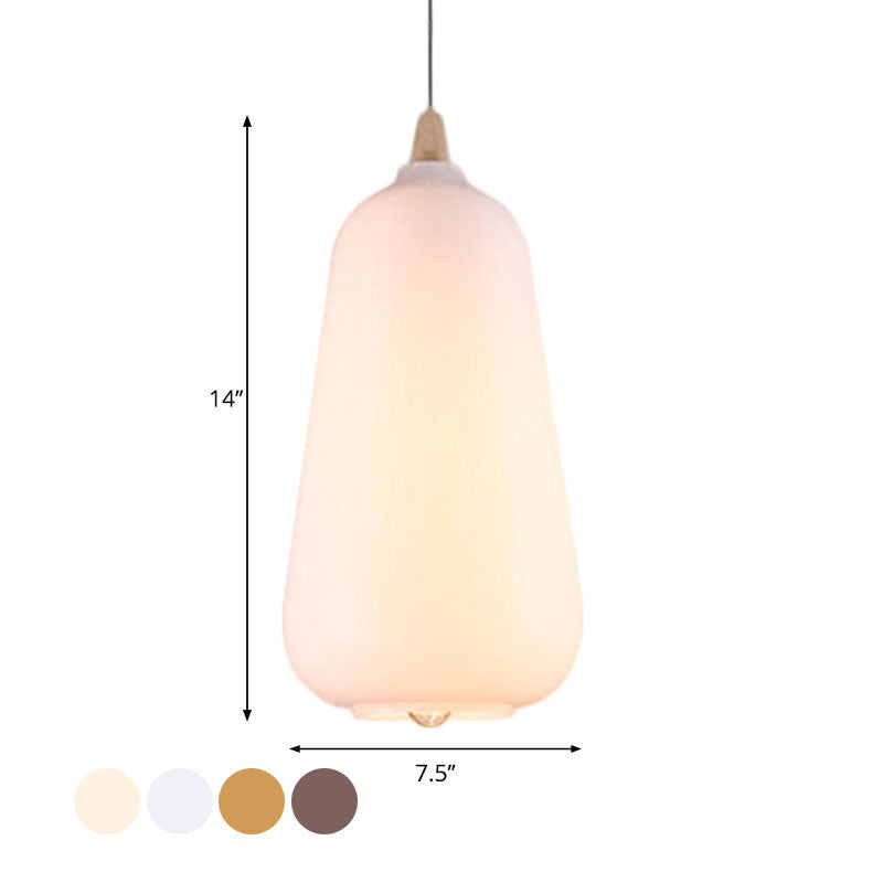Globale/Pompoen/Ellips Pendant Light Hedendaagse Rook/Amber/Wit Glas 1 Licht Eetkamer Hanglamp