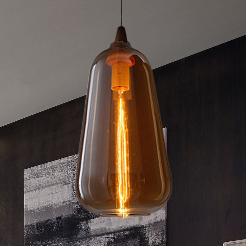 Globale/Pompoen/Ellips Pendant Light Hedendaagse Rook/Amber/Wit Glas 1 Licht Eetkamer Hanglamp