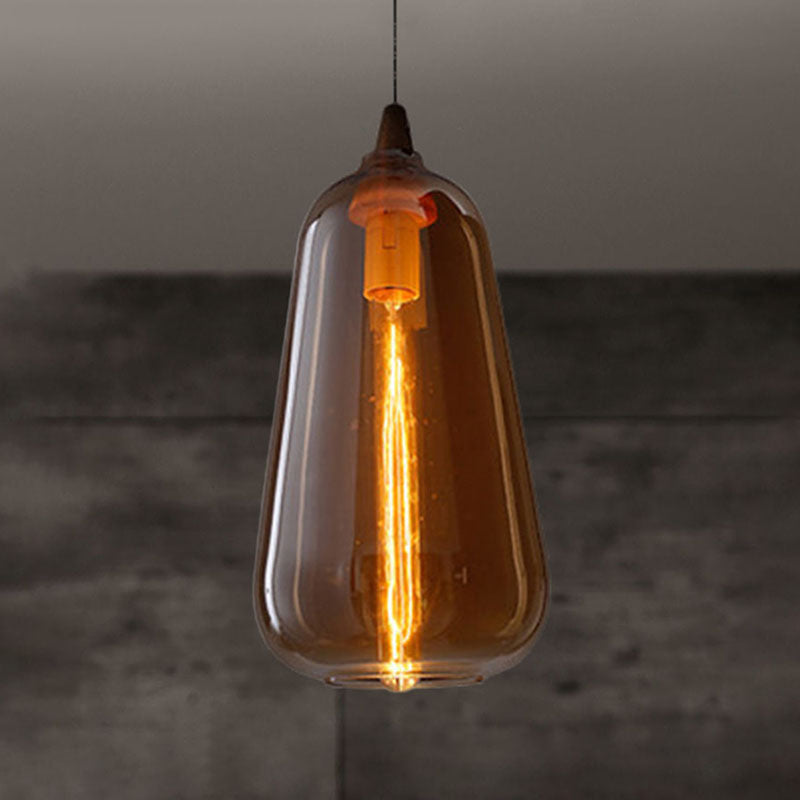 Globale/Pompoen/Ellips Pendant Light Hedendaagse Rook/Amber/Wit Glas 1 Licht Eetkamer Hanglamp