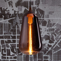 Globale/Pompoen/Ellips Pendant Light Hedendaagse Rook/Amber/Wit Glas 1 Licht Eetkamer Hanglamp