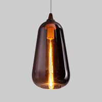 Globale/Pompoen/Ellips Pendant Light Hedendaagse Rook/Amber/Wit Glas 1 Licht Eetkamer Hanglamp