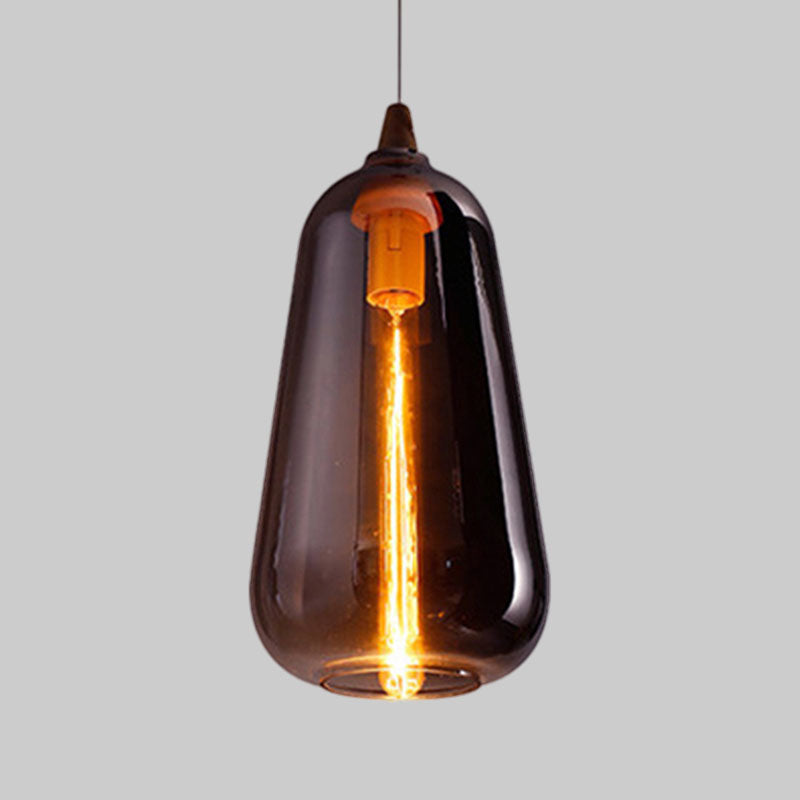 Globale/Pompoen/Ellips Pendant Light Hedendaagse Rook/Amber/Wit Glas 1 Licht Eetkamer Hanglamp