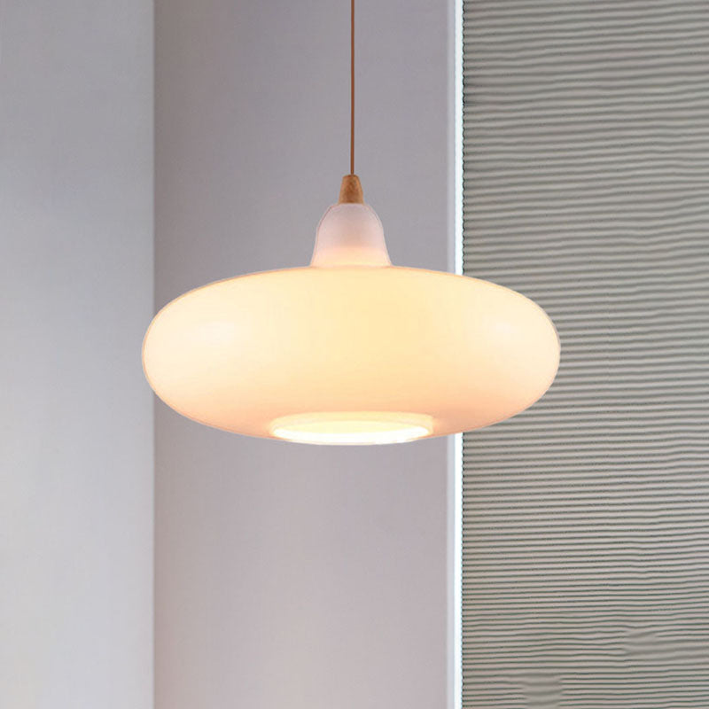 Globale/Pompoen/Ellips Pendant Light Hedendaagse Rook/Amber/Wit Glas 1 Licht Eetkamer Hanglamp