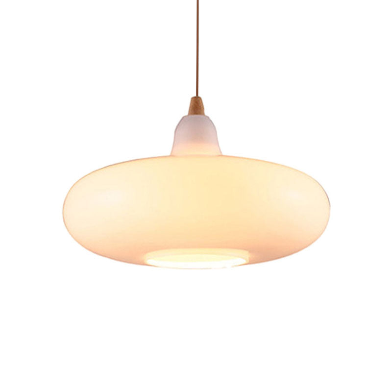 Globale/Pompoen/Ellips Pendant Light Hedendaagse Rook/Amber/Wit Glas 1 Licht Eetkamer Hanglamp