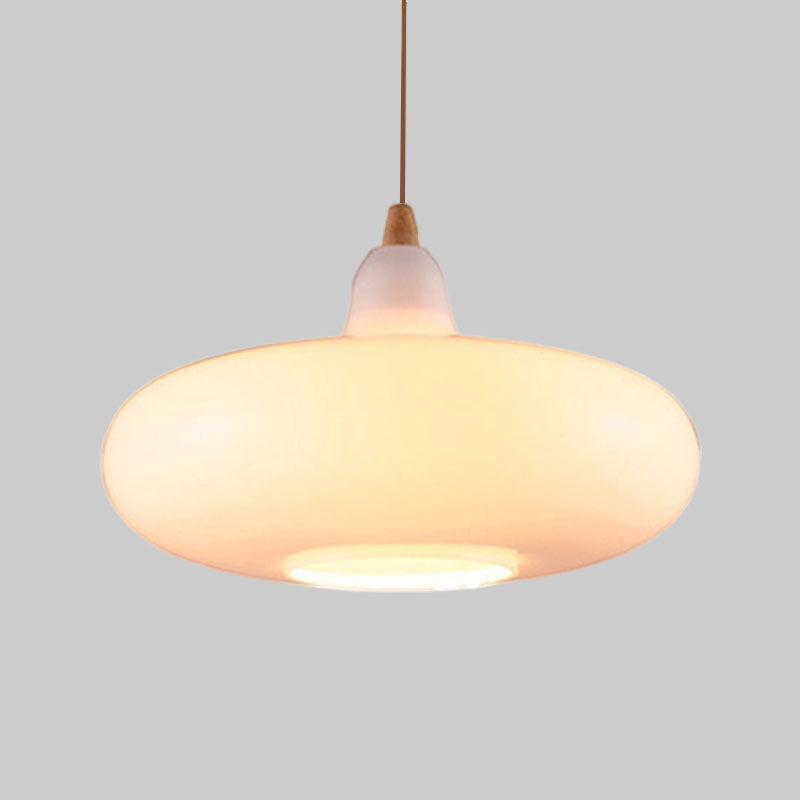 Globale/Pompoen/Ellips Pendant Light Hedendaagse Rook/Amber/Wit Glas 1 Licht Eetkamer Hanglamp
