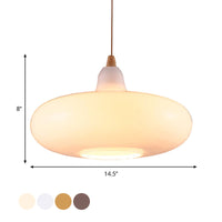 Globale/Pompoen/Ellips Pendant Light Hedendaagse Rook/Amber/Wit Glas 1 Licht Eetkamer Hanglamp