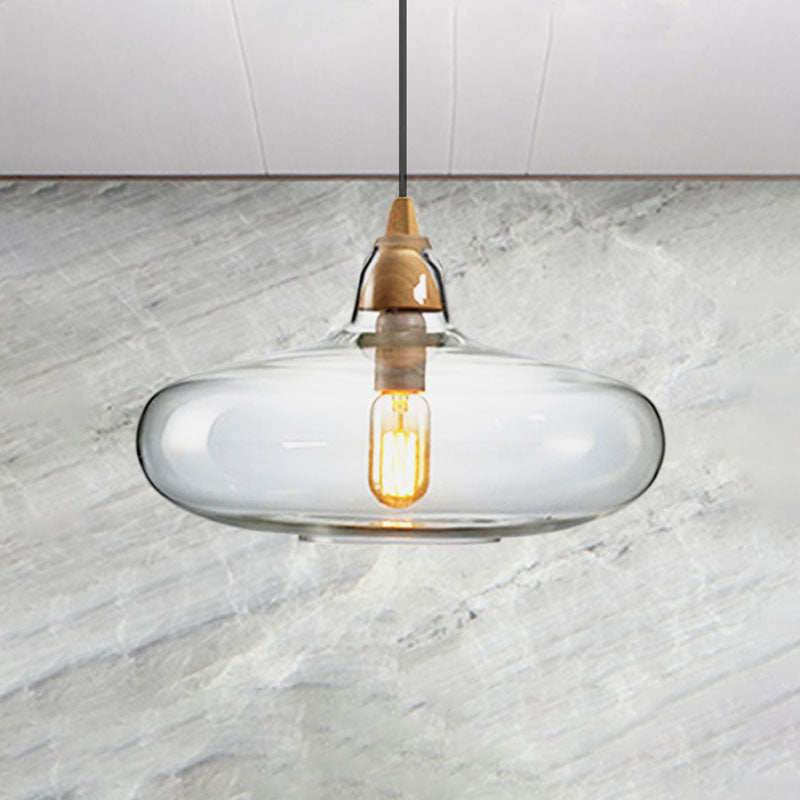 Globale/Pompoen/Ellips Pendant Light Hedendaagse Rook/Amber/Wit Glas 1 Licht Eetkamer Hanglamp