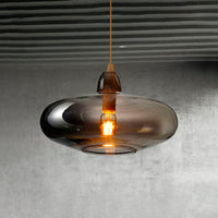 Globale/Pompoen/Ellips Pendant Light Hedendaagse Rook/Amber/Wit Glas 1 Licht Eetkamer Hanglamp