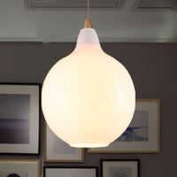 Globale/Pompoen/Ellips Pendant Light Hedendaagse Rook/Amber/Wit Glas 1 Licht Eetkamer Hanglamp