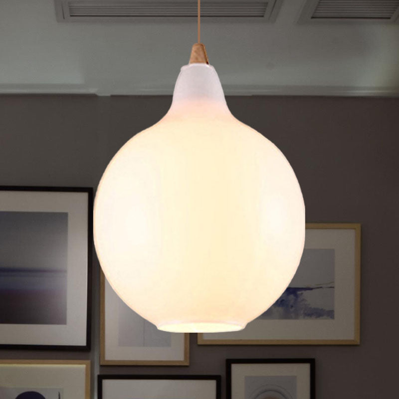 Globale/Pompoen/Ellips Pendant Light Hedendaagse Rook/Amber/Wit Glas 1 Licht Eetkamer Hanglamp