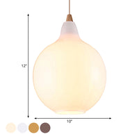 Globale/Pompoen/Ellips Pendant Light Hedendaagse Rook/Amber/Wit Glas 1 Licht Eetkamer Hanglamp
