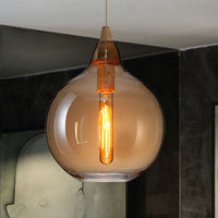 Globale/Pompoen/Ellips Pendant Light Hedendaagse Rook/Amber/Wit Glas 1 Licht Eetkamer Hanglamp