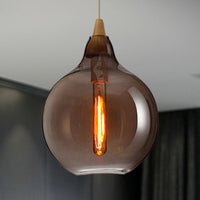 Globale/Pompoen/Ellips Pendant Light Hedendaagse Rook/Amber/Wit Glas 1 Licht Eetkamer Hanglamp
